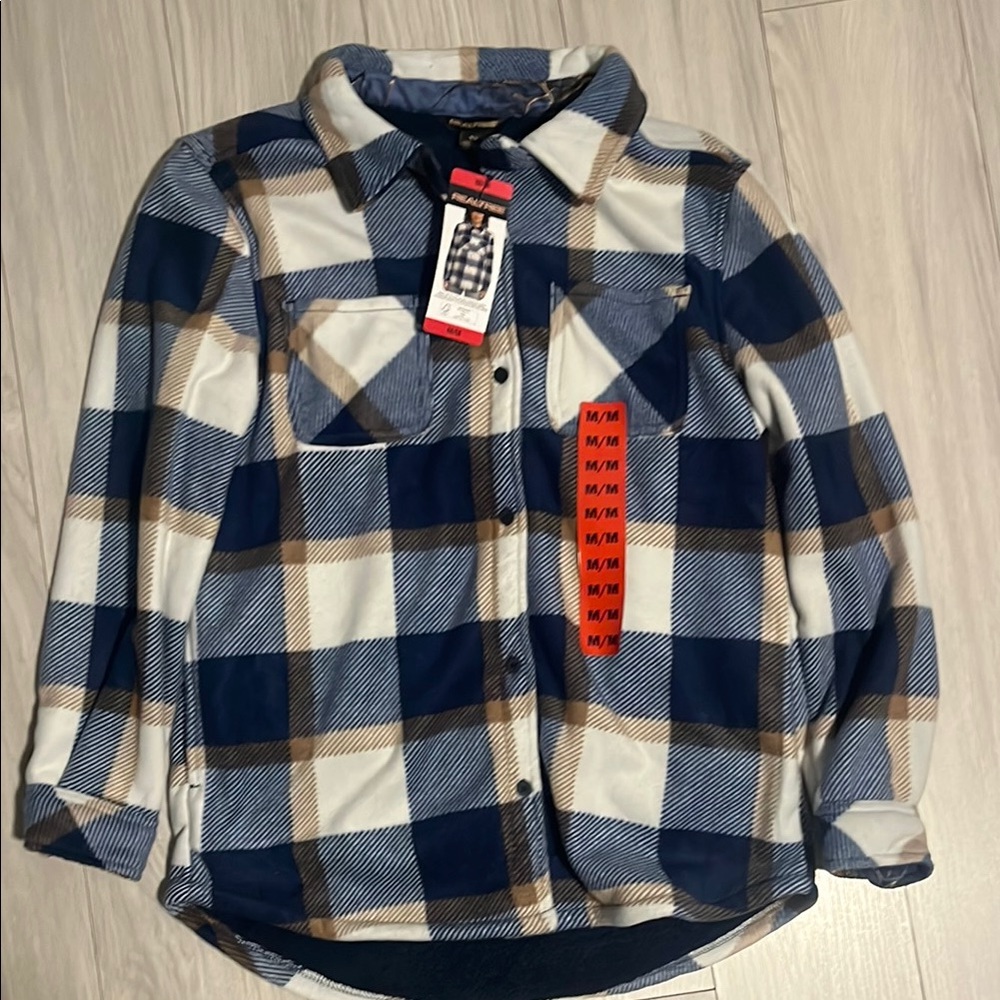 Utility Jacket in Blue and White with Soft Fabric and Classic Design